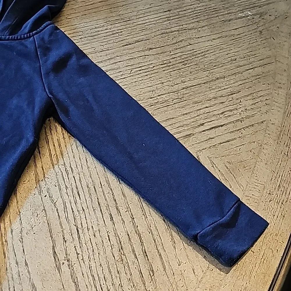 Navy Hooded zip up jacket girls size 7/8